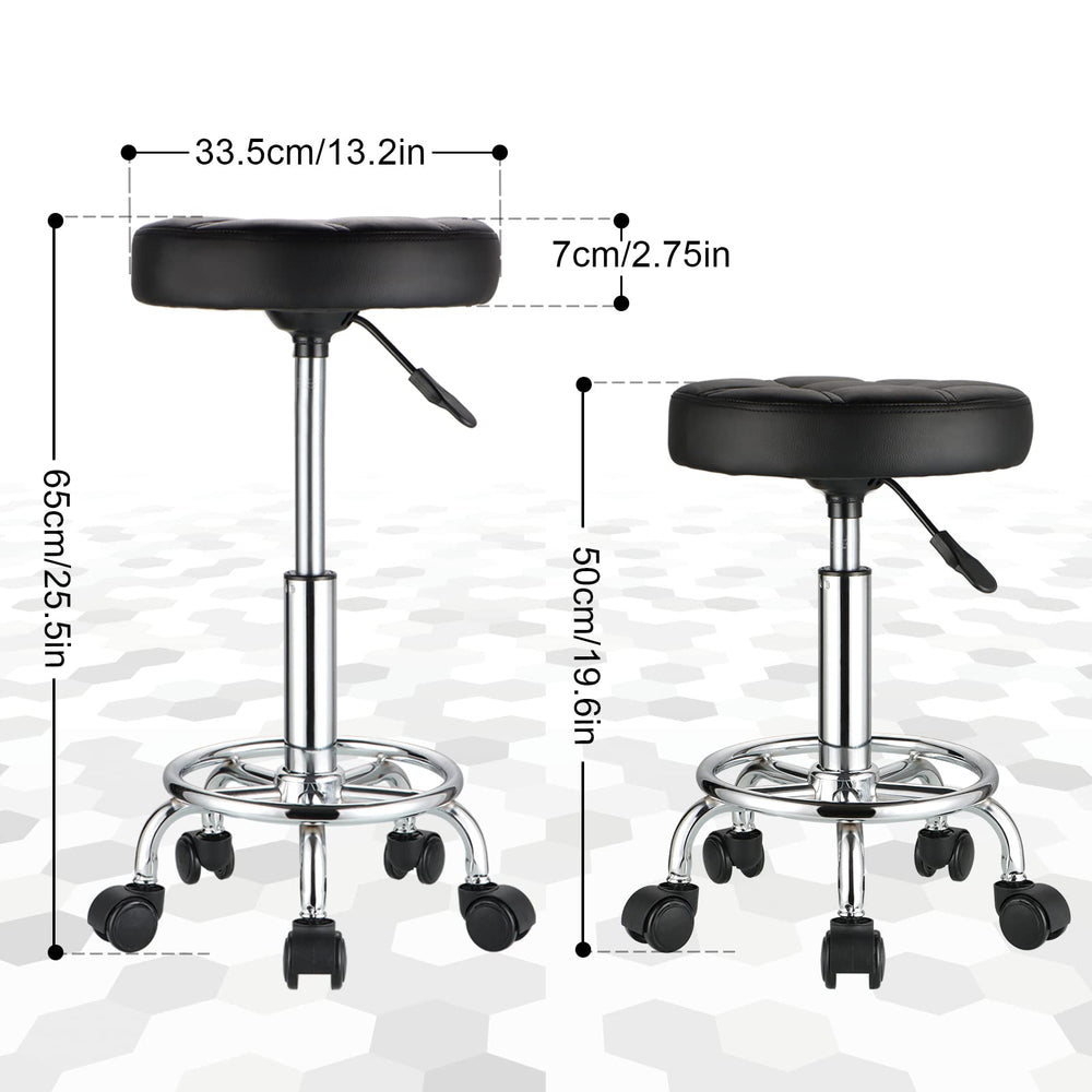HMTOT height adjustable stool demonstrates 19.6 to 25.5 inch range
