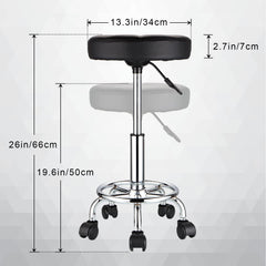 HMTOT Round Stool height adjustment from 19.6 to 26 inches for comfort.