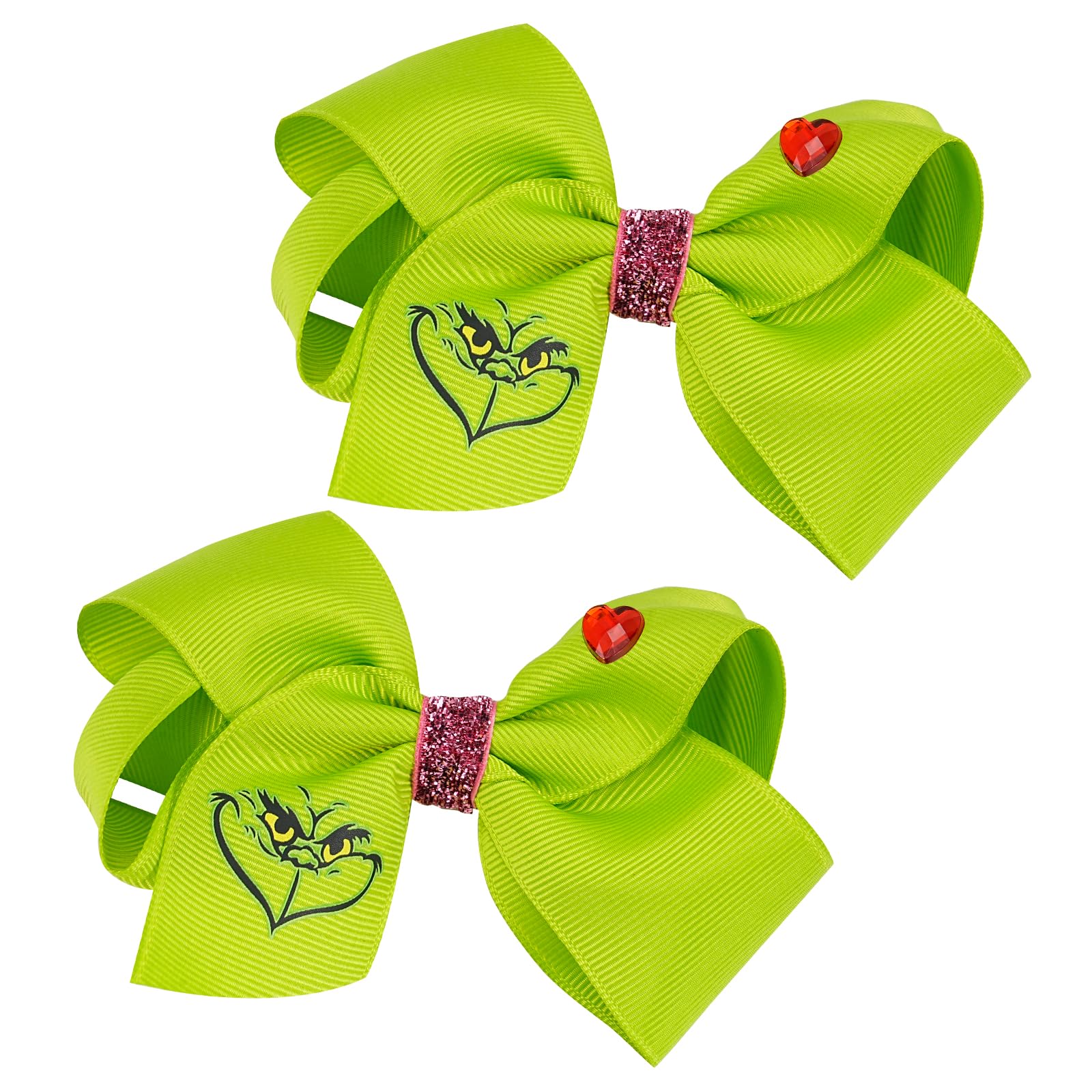 HNMEILI Christmas green bow clip set for quick festive hairstyles