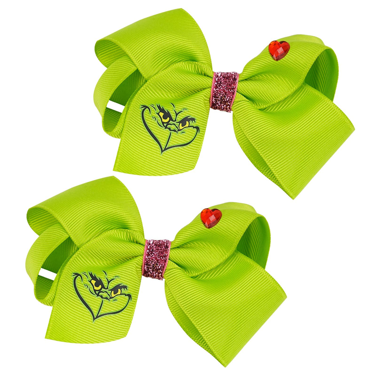 HNMEILI Christmas green bow clip set for quick festive hairstyles