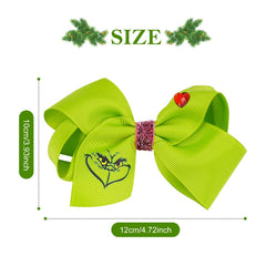 HNMEILI green bow clip with red heart gem adds holiday focal point