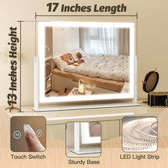 HNV Hollywood vanity mirror 10x magnification detachable for precise detailing.