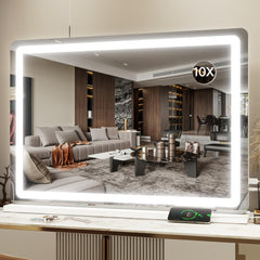 HNV vanity mirror 31x21 with lights for full upper body makeup reflections