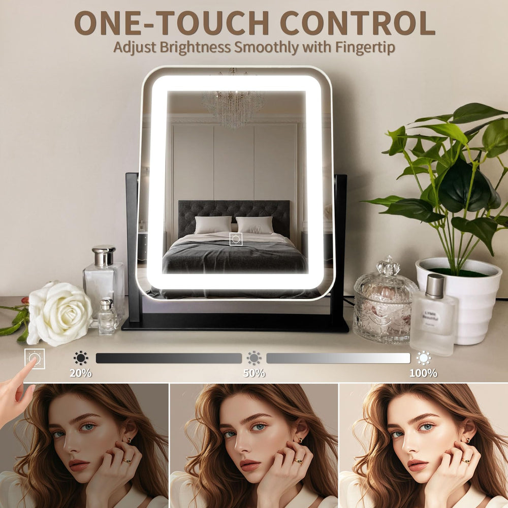 HNV vanity mirror black aluminum frame complements modern vanities
