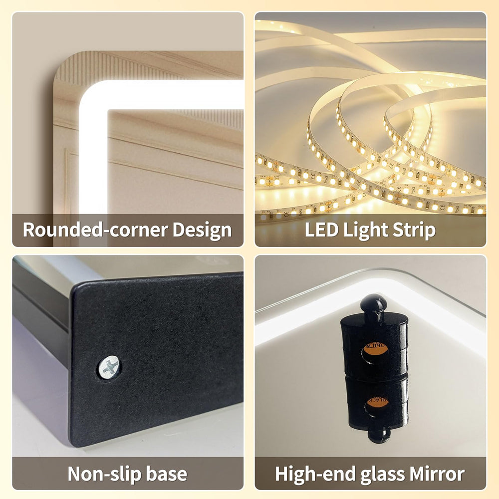 HNV vanity mirror LED lifespan of 50,000 hours for long-lasting brightness