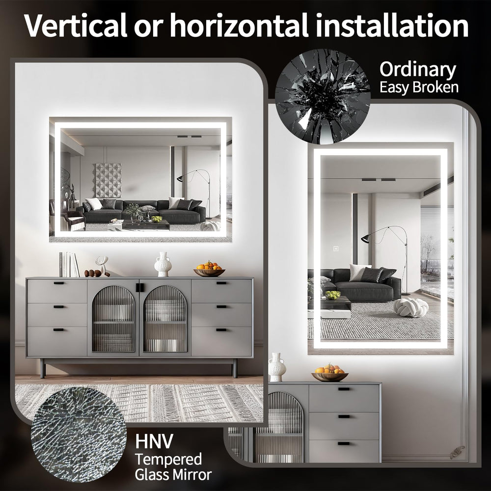 HNV vanity mirror shadow-free illumination reduces makeup shadows