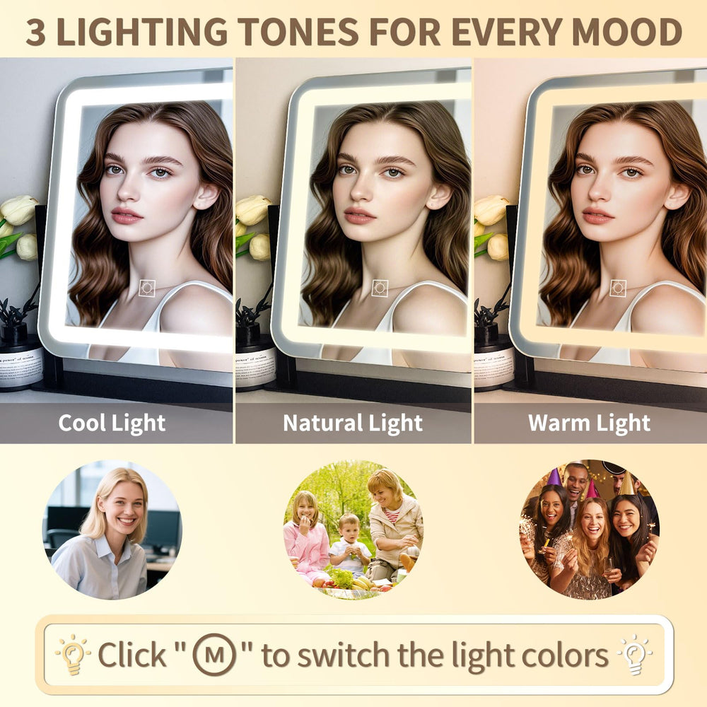 HNV vanity mirror smart touch control panel for brightness and color