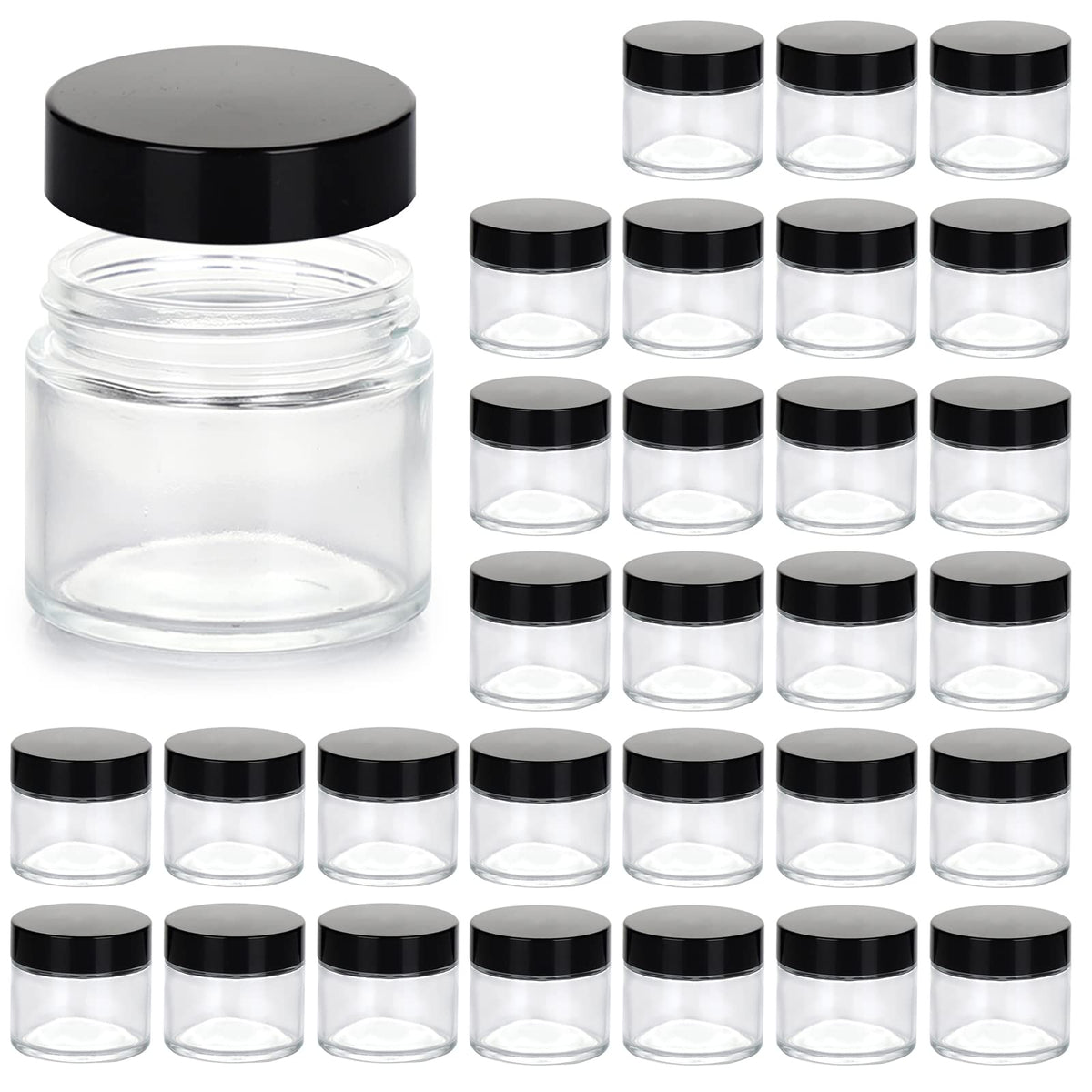 11 Hoa Kinh 2oz glass jar with lid top view for portable travel storage of creams.
