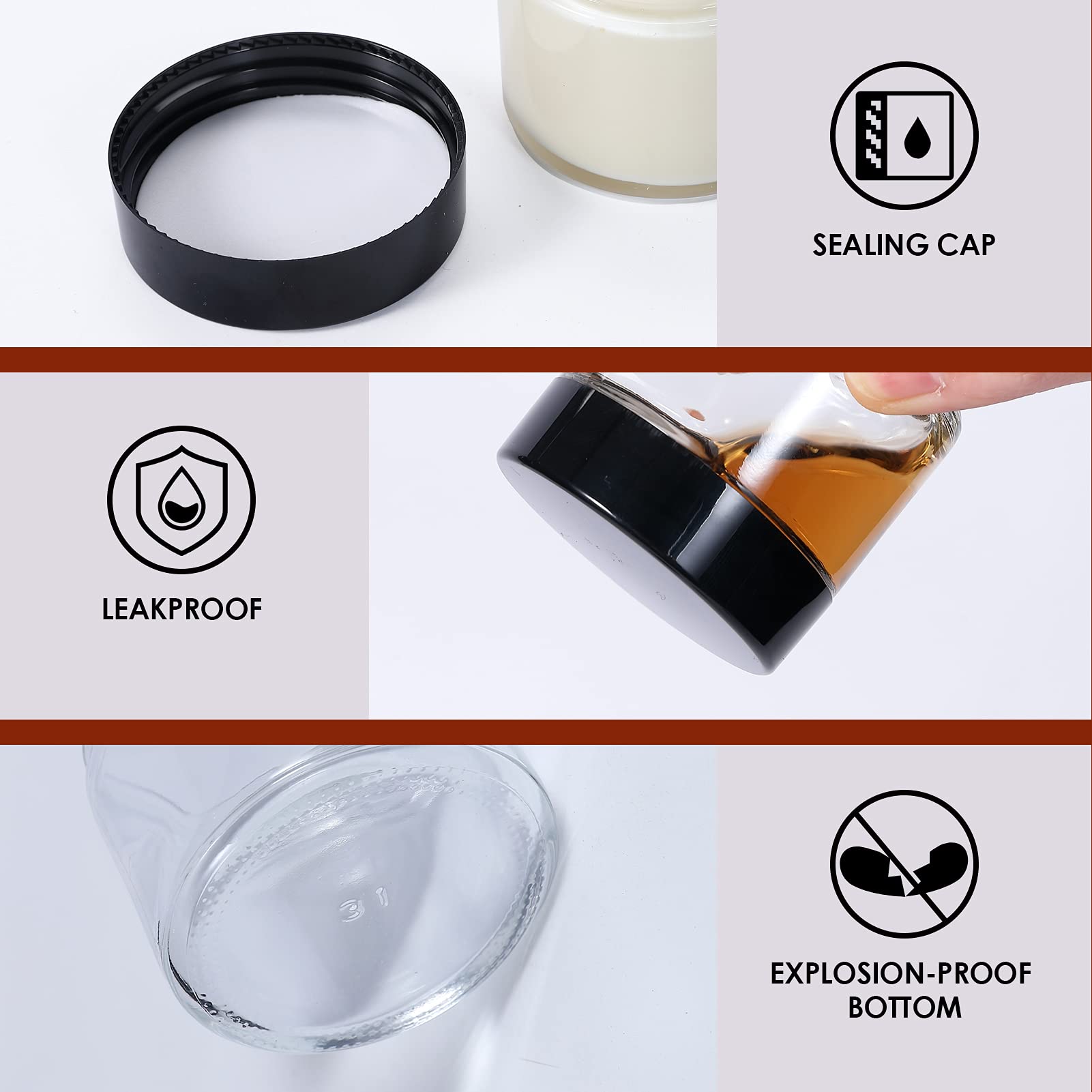 11 Hoa Kinh raised-bottom glass jar closeup highlights sturdy stability on shelves or countertops.