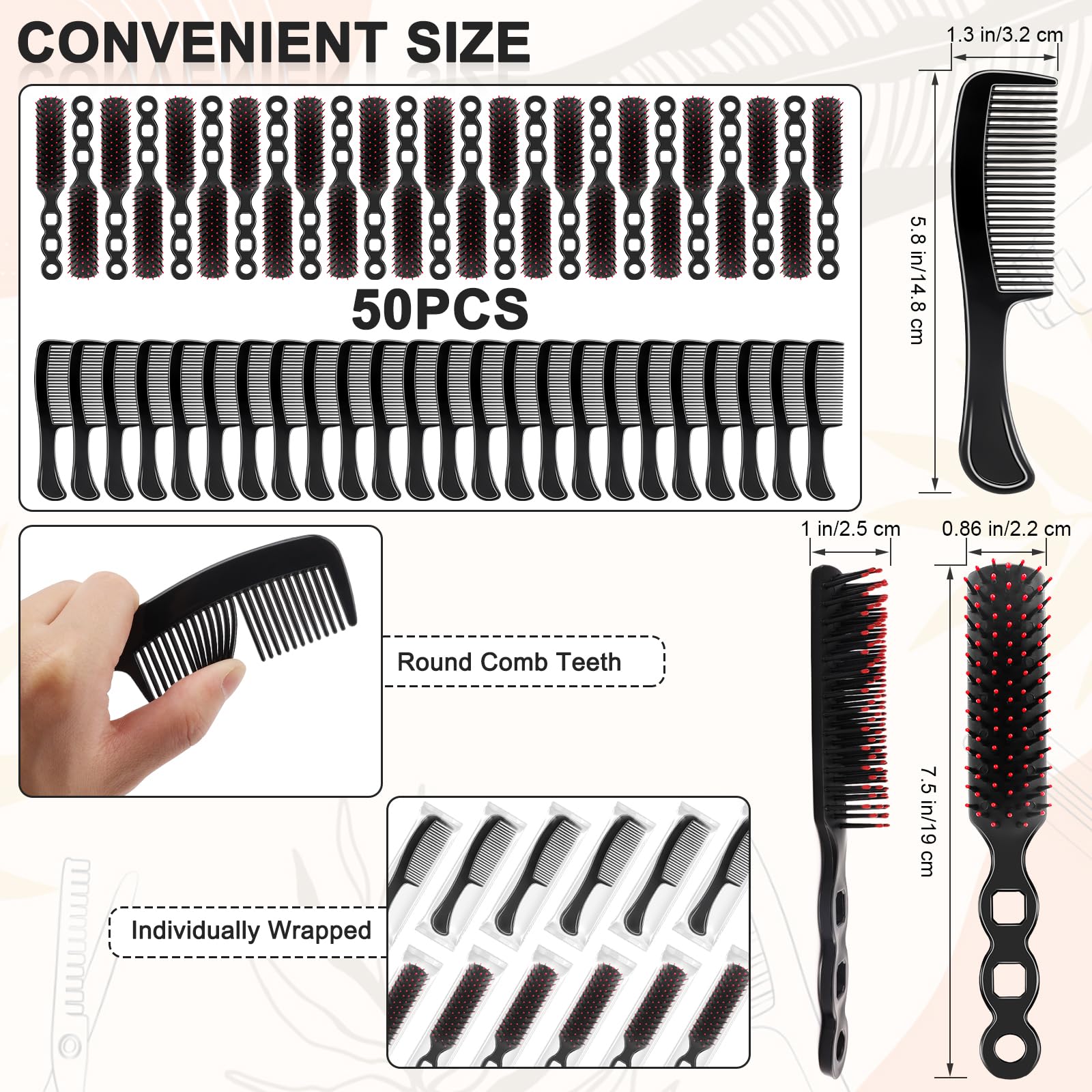 HOFASON bulk hair comb set ideal for quick detangling on the go.