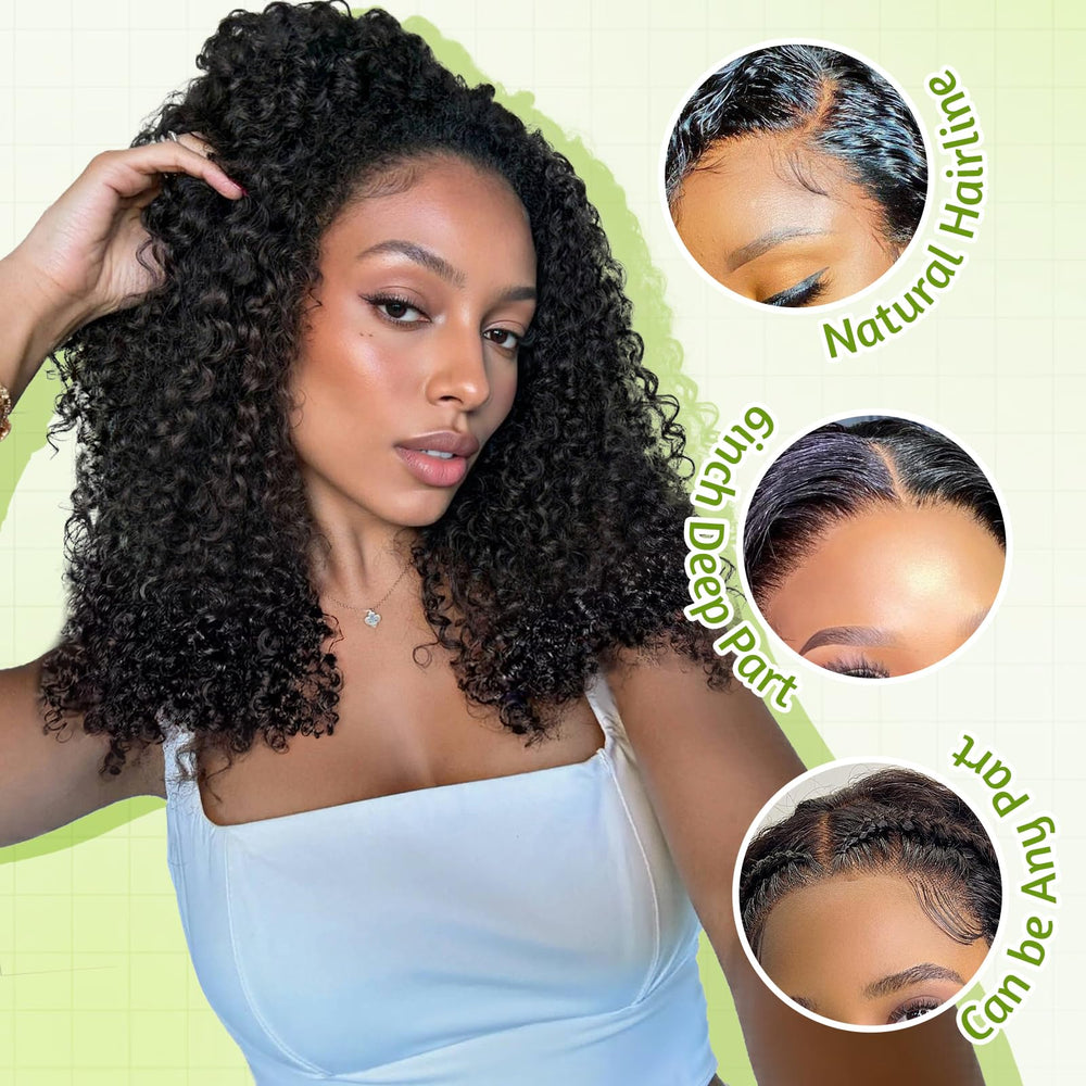 Hogu Burmese curly wig with HD lace-front and spiral-end styling for versatile parting.