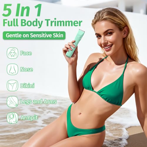 HOHOLE bikini trimmer with 5 heads enables versatile grooming options