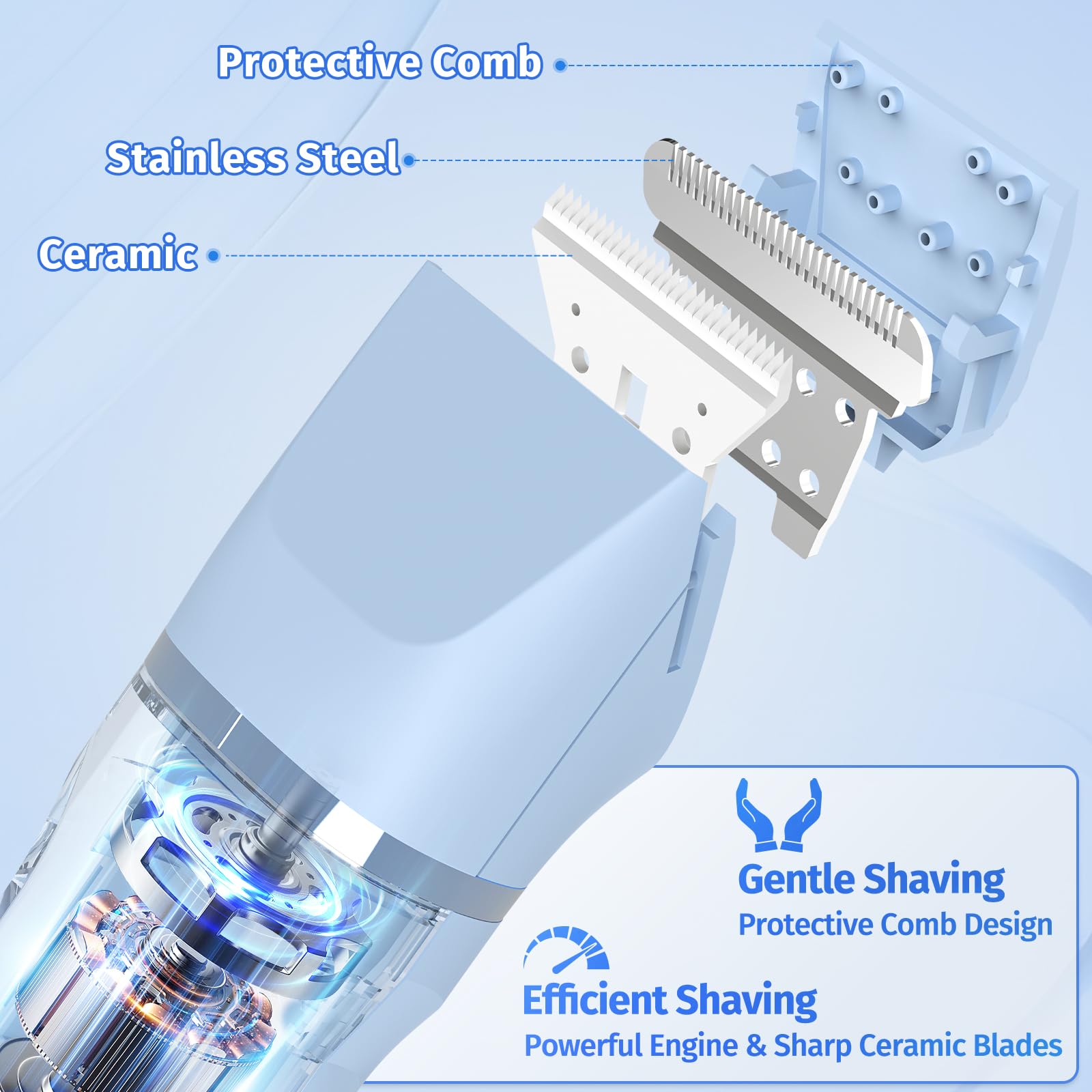 HOHOLE Bikini Trimmer 5in1 guards 3mm-6mm enable adjustable length control.