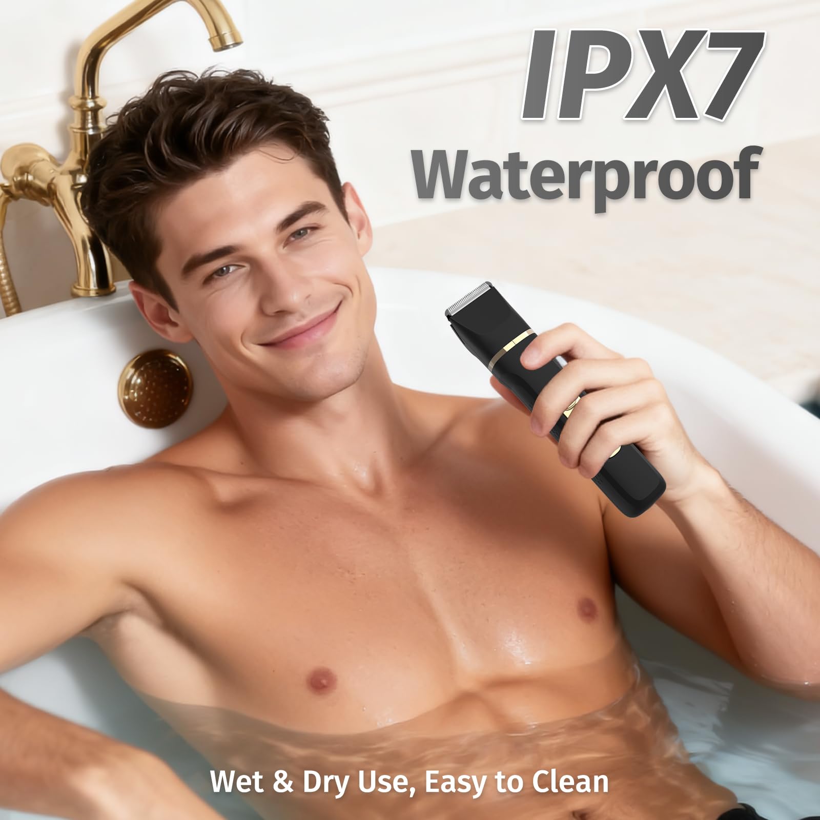 HOHOLE IPX7 Waterproof design image shows shower-ready convenience.