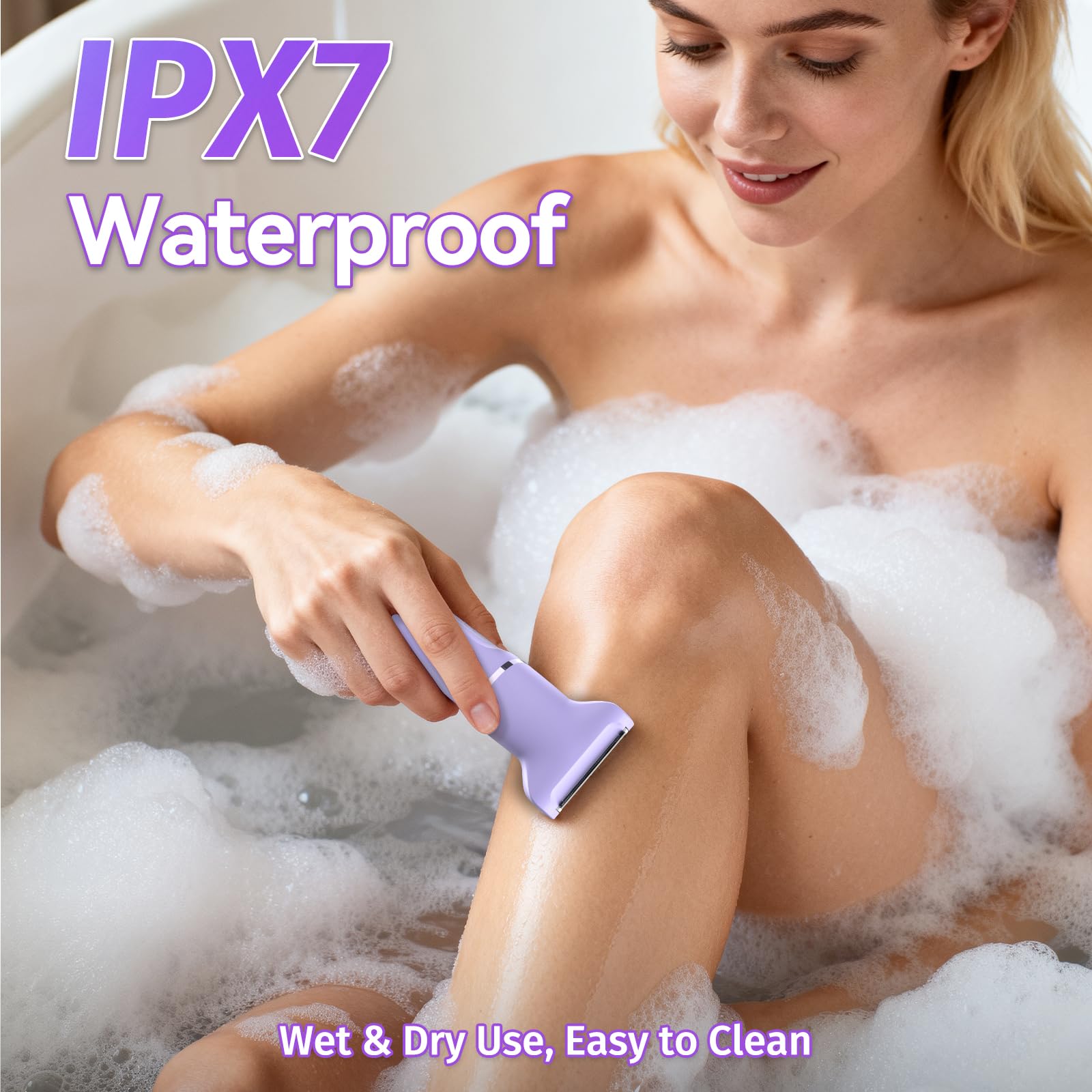 HOHOLE body hair trimmer in wet-use scenario during shower grooming