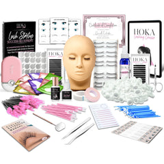 HOKA Lash complete kit with mannequin head for at-home practice and skill-building.