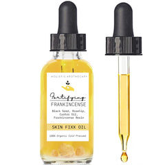 Holistic Apothecary fortifying-frankincense-resin-oil-bottle promotes deep hydration for radiant skin.