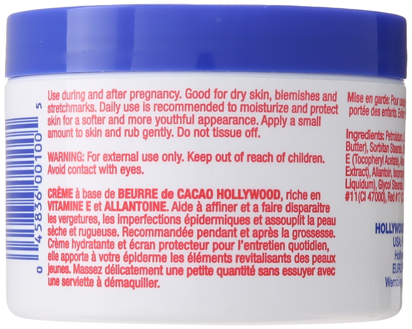 Hollywood Beauty Cocoa Butter 3-pack display highlighting value and daily hydration.