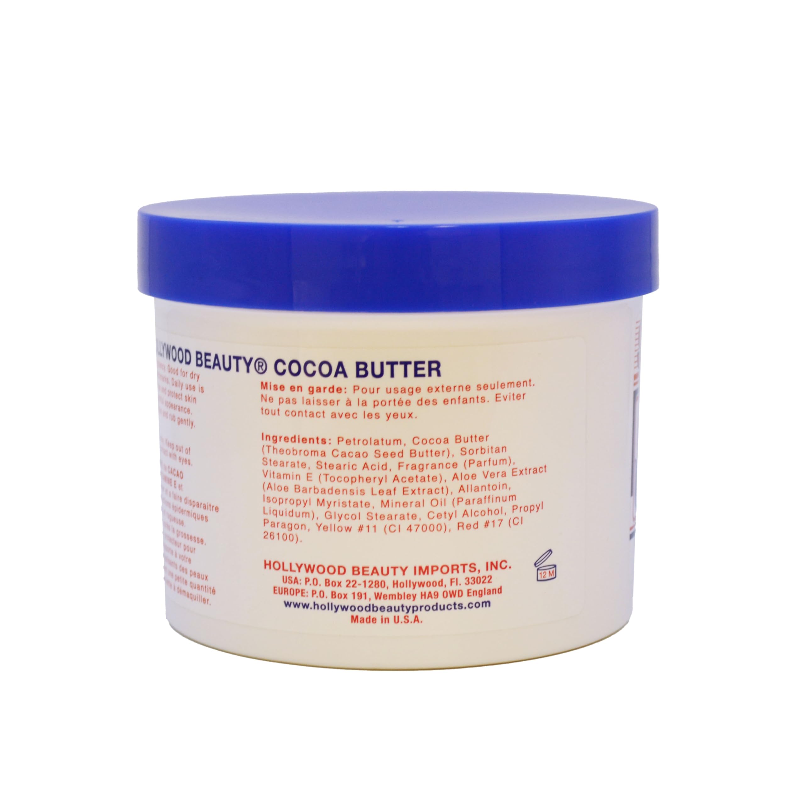 Hollywood Beauty cocoa butter skin cream creamy texture for easy application