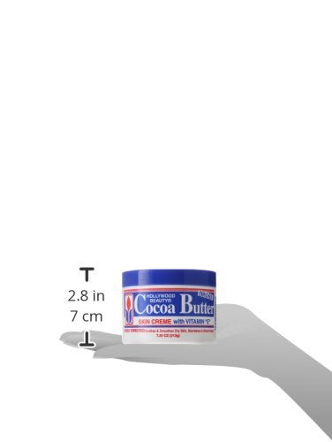 Hollywood Beauty Cocoa Butter cream being applied to dry skin for smoother feel.