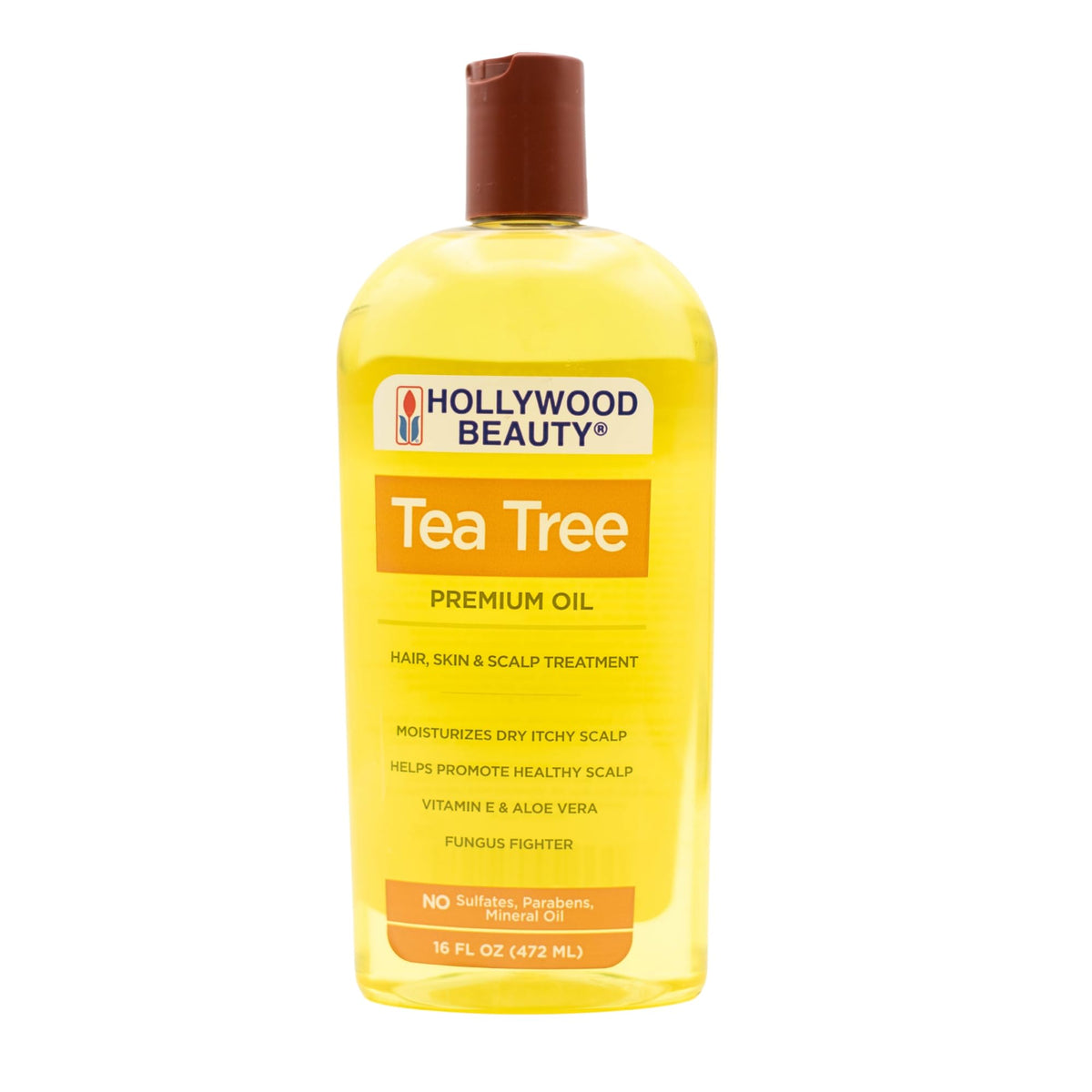 Hollywood Beauty Tea Tree Oil bottle pour supports hair and scalp care