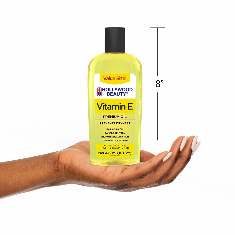 Hollywood Beauty Vitamin E Oil hair application for shine and softness