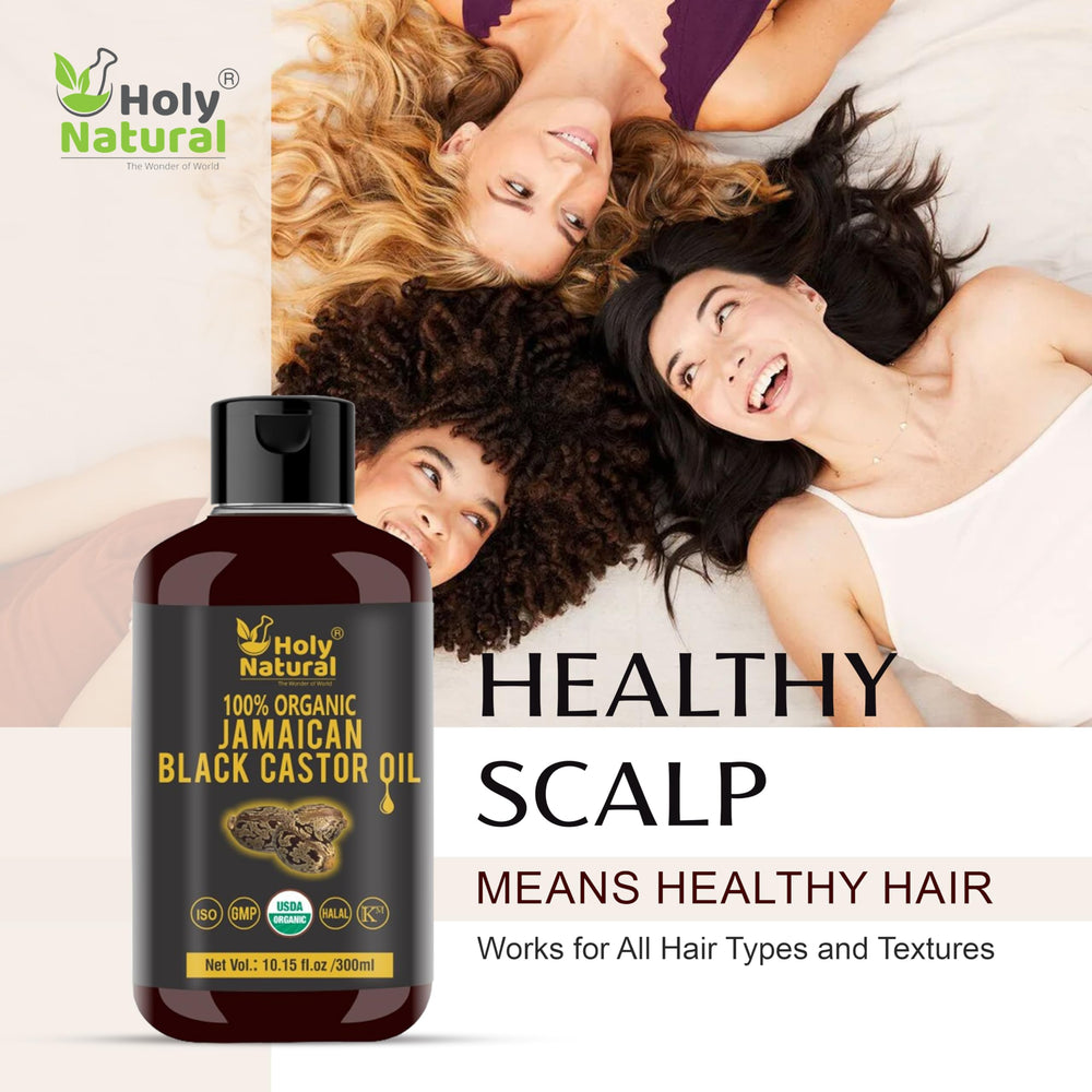 Holy Natural pour bottle for easy scalp massage and deeper absorption.