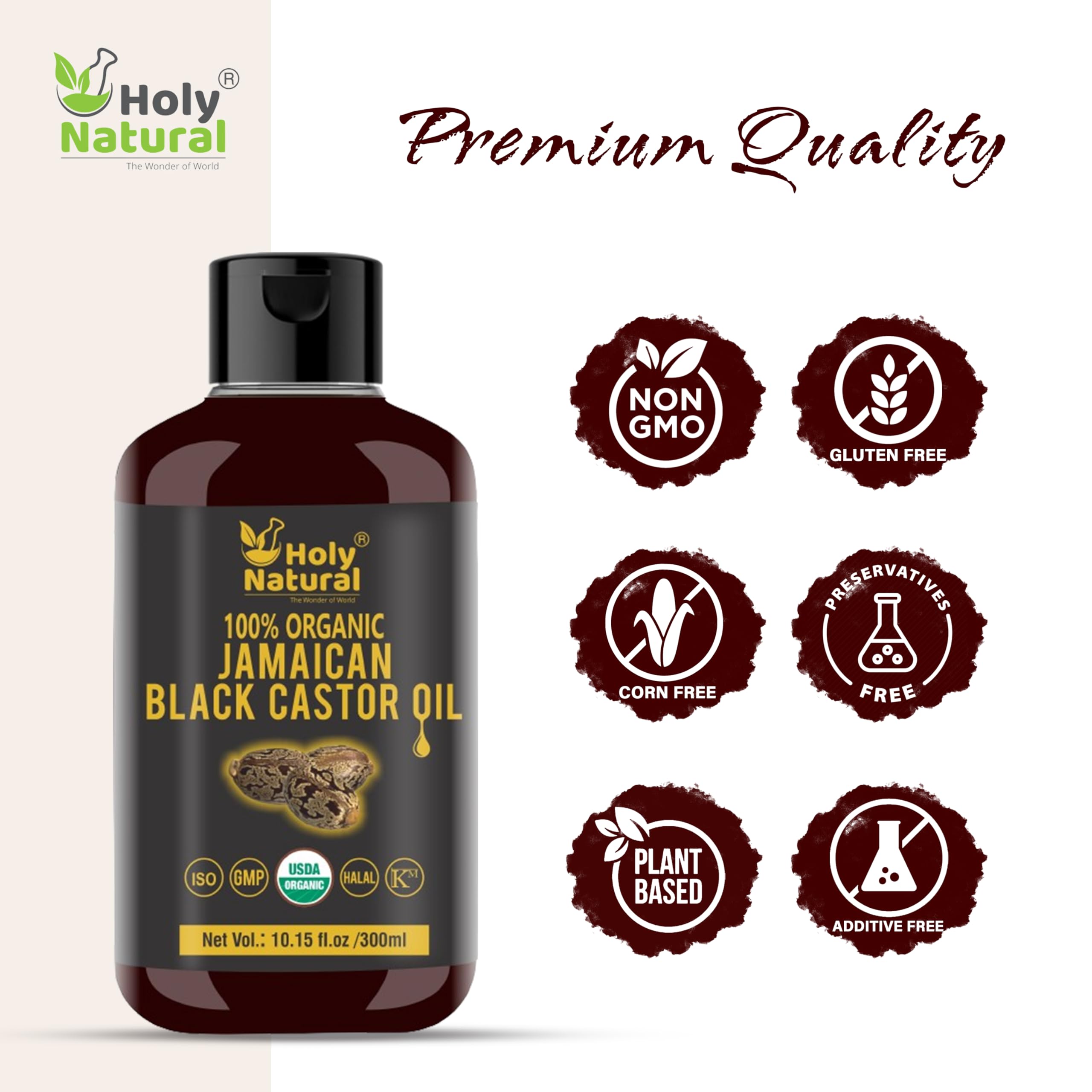Holy Natural Jamaican Black Castor Oil texture demonstrates rich moisture for hair.