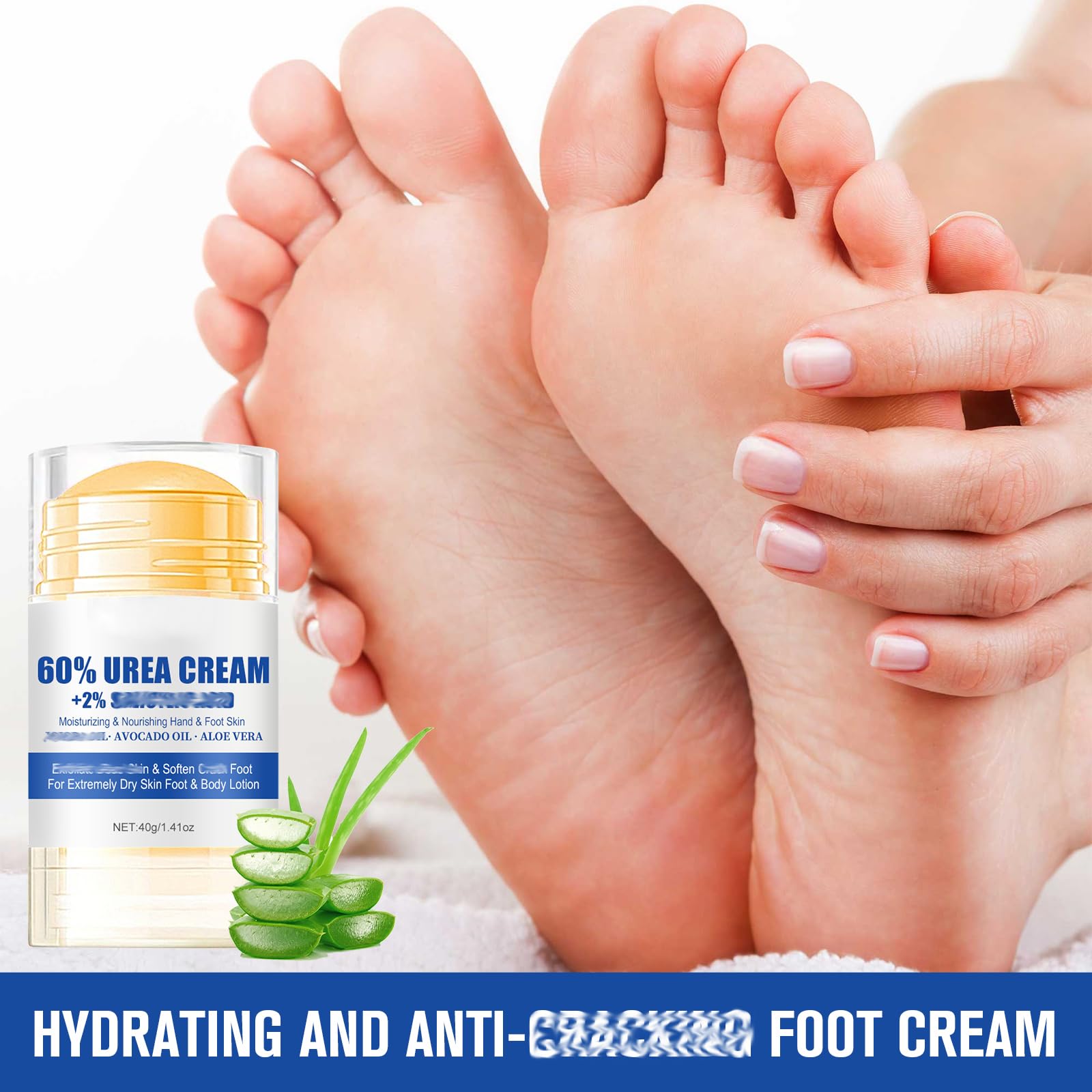 Holyarm 60% Urea Foot Cream texture close-up demonstrates non-greasy formula
