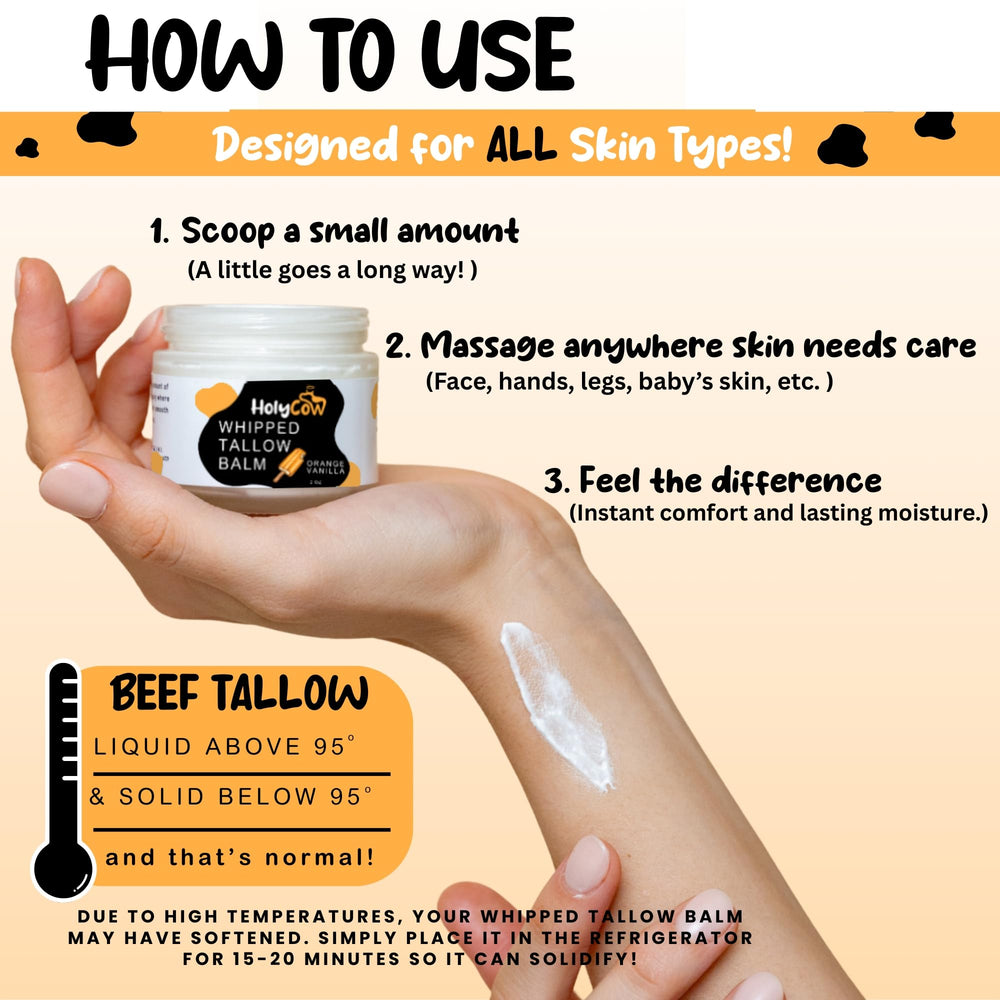 HolyCow whipped balm on baby skin illustrating gentle moisturizer for sensitive skin