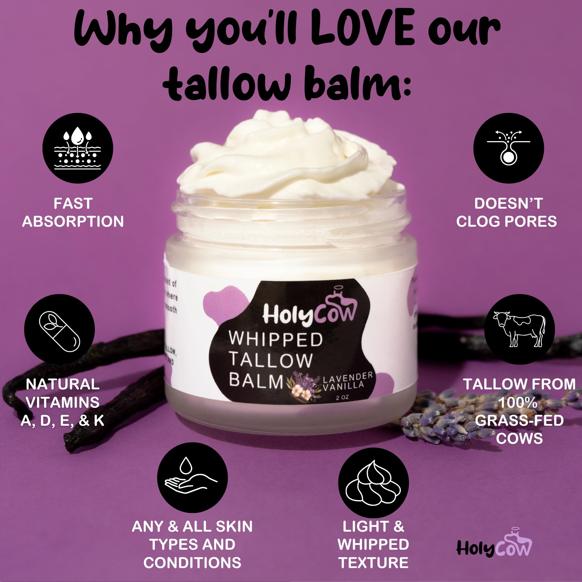 HolyCow tallow-eczema-application moisturizes dry skin without clogging pores.