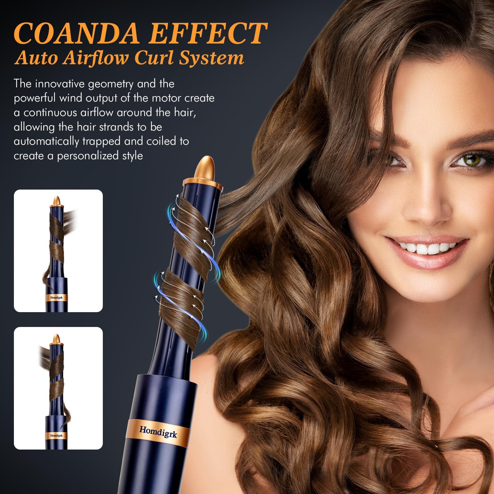 Homdigrk Prussian Blue 30mm curl barrel creates loose waves