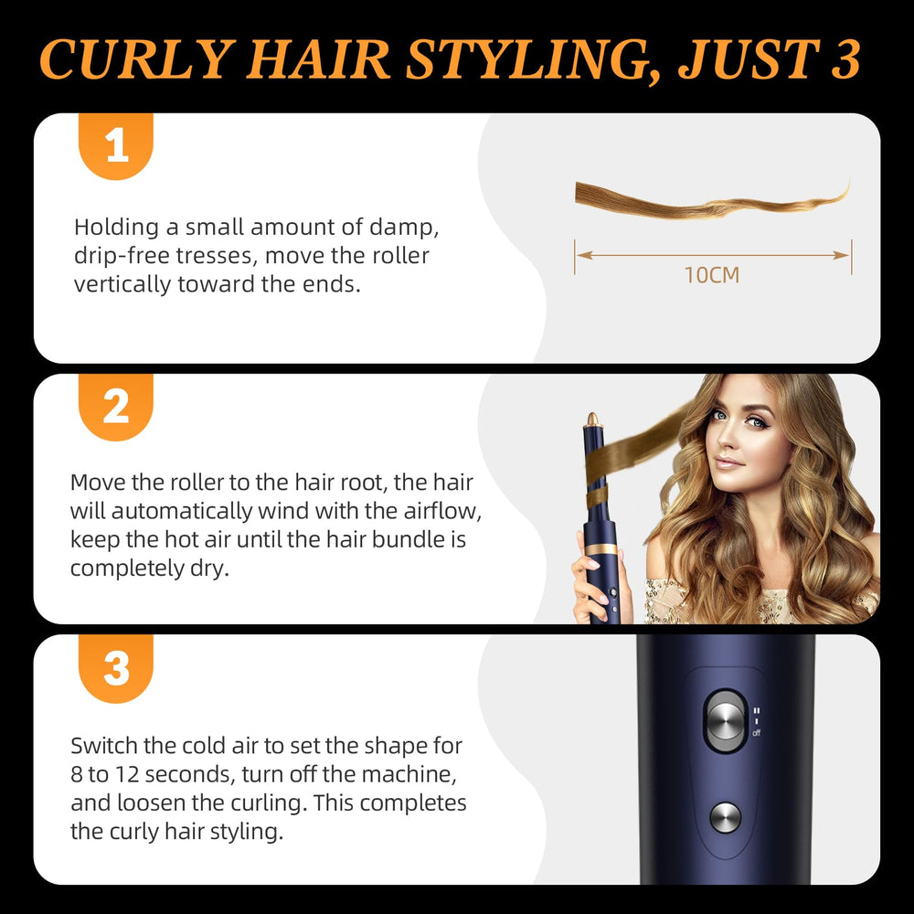 Homdigrk Prussian Blue 40mm curl barrel for voluminous beach waves