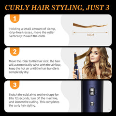 Homdigrk Prussian Blue 40mm curl barrel for voluminous beach waves