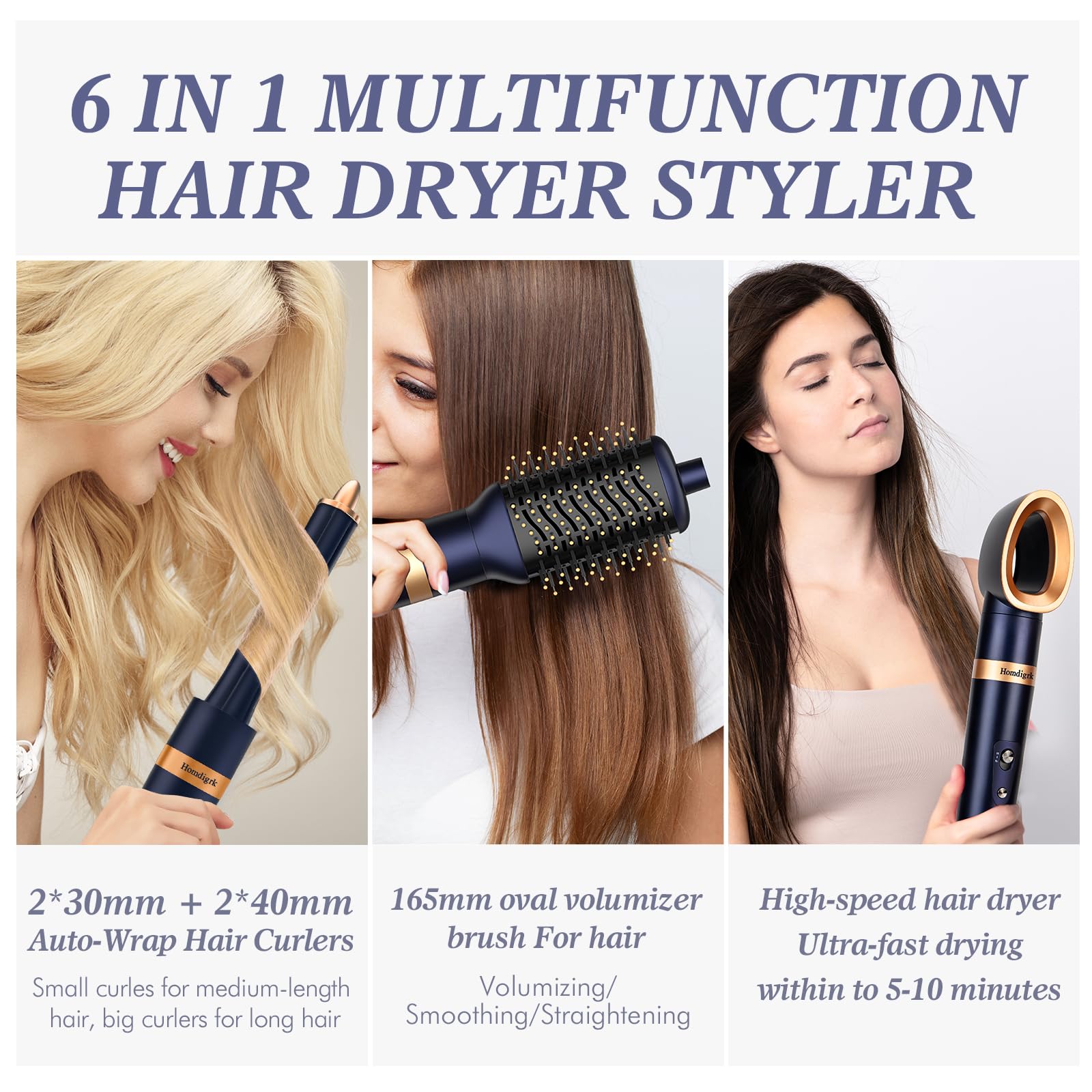 Homdigrk Prussian Blue volumizing comb adds lift and smoothness