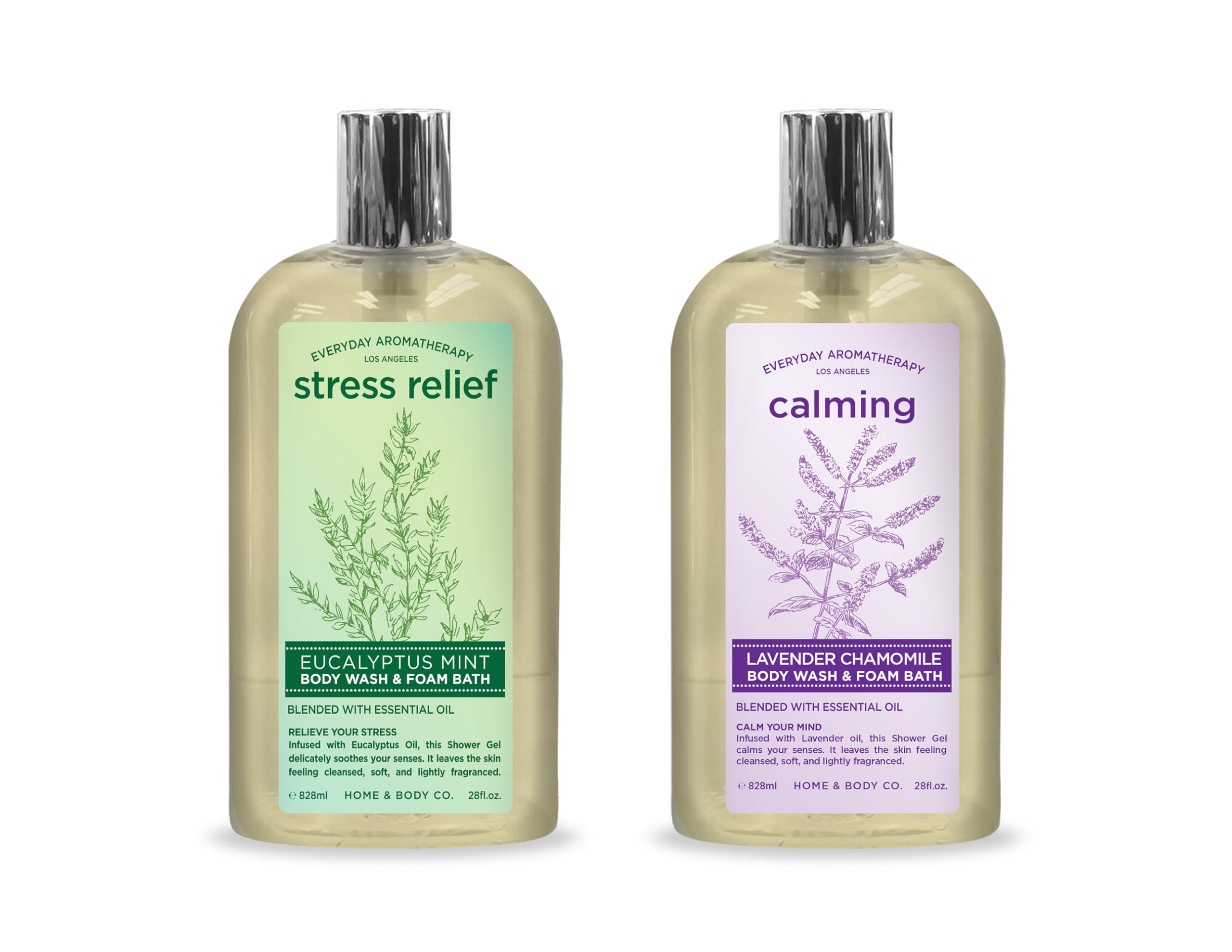 Home & Body Company Eucalyptus Mint bottle pour for a refreshing shower ritual.