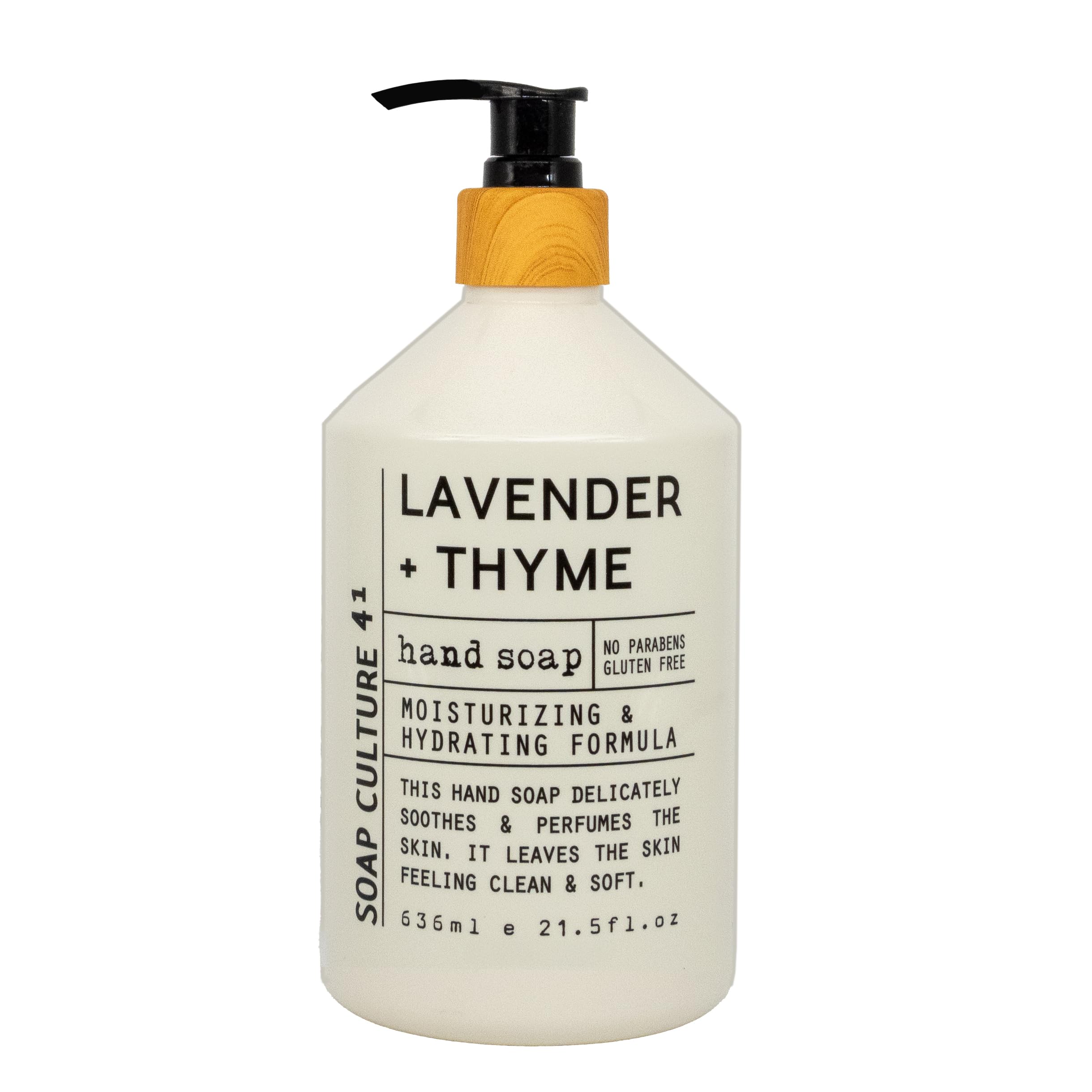 Home & Body Company Soap Culture Lavender Thyme bottle with calming floral notes for hands