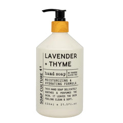 Home & Body Company Soap Culture Lavender Thyme bottle with calming floral notes for hands