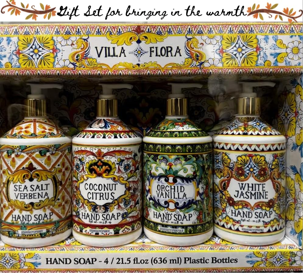 Home and Body Company Villa Flora White Jasmine bottle pump for guest bath elegance.