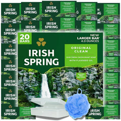HOME IMPACT Irish Spring bar soap 20-pack with original clean scent for daily freshness.
