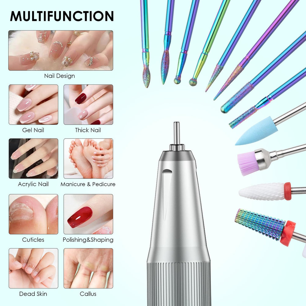 Homeasy electric nail drill low-noise operation reduces disturbance during at-home manicures.