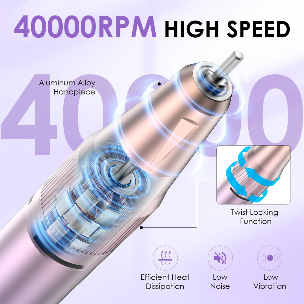 HOMEASY nail drill battery pack enables long cordless sessions.