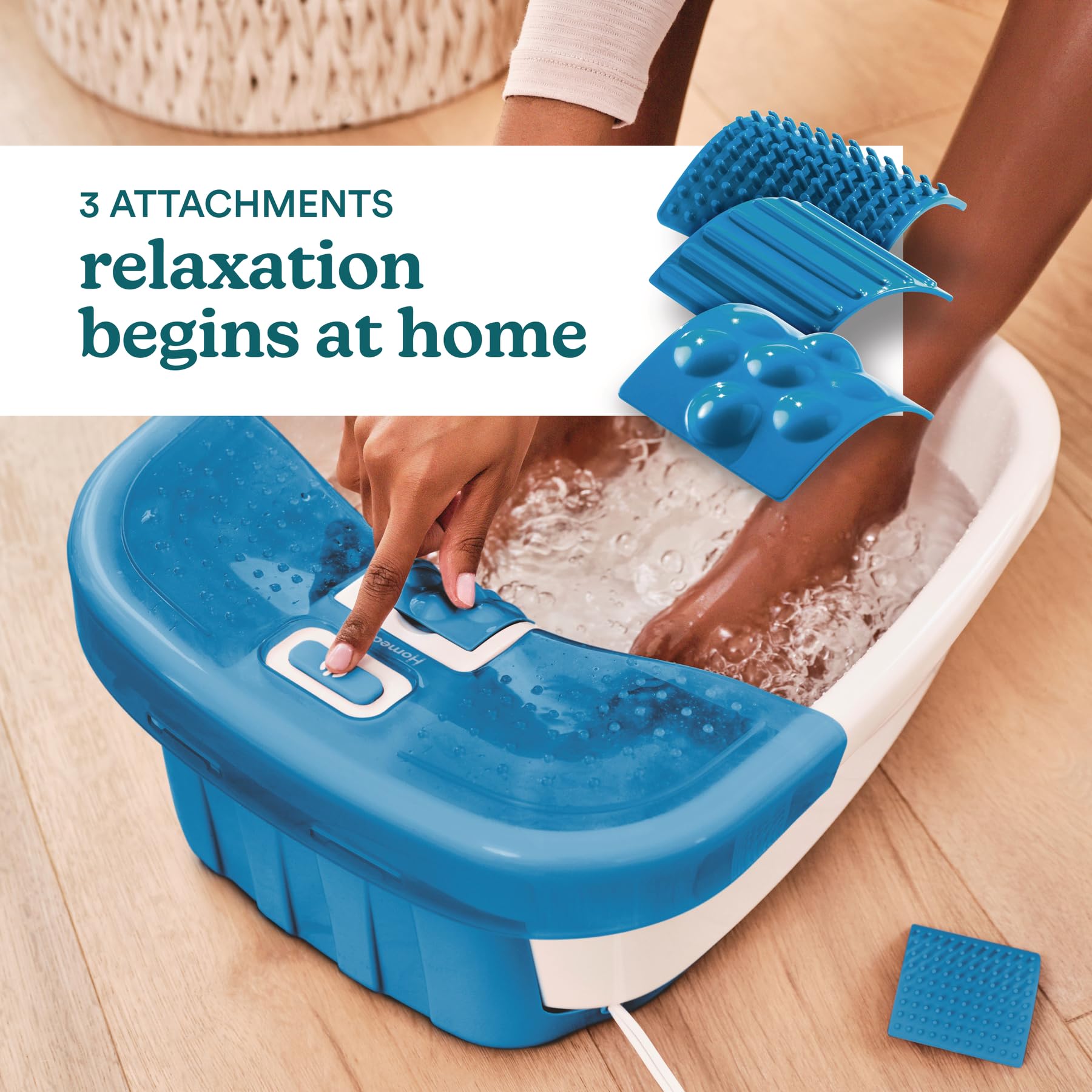HoMedics Bubble Bliss Deluxe Foot Spa raised nodes for gentle massage