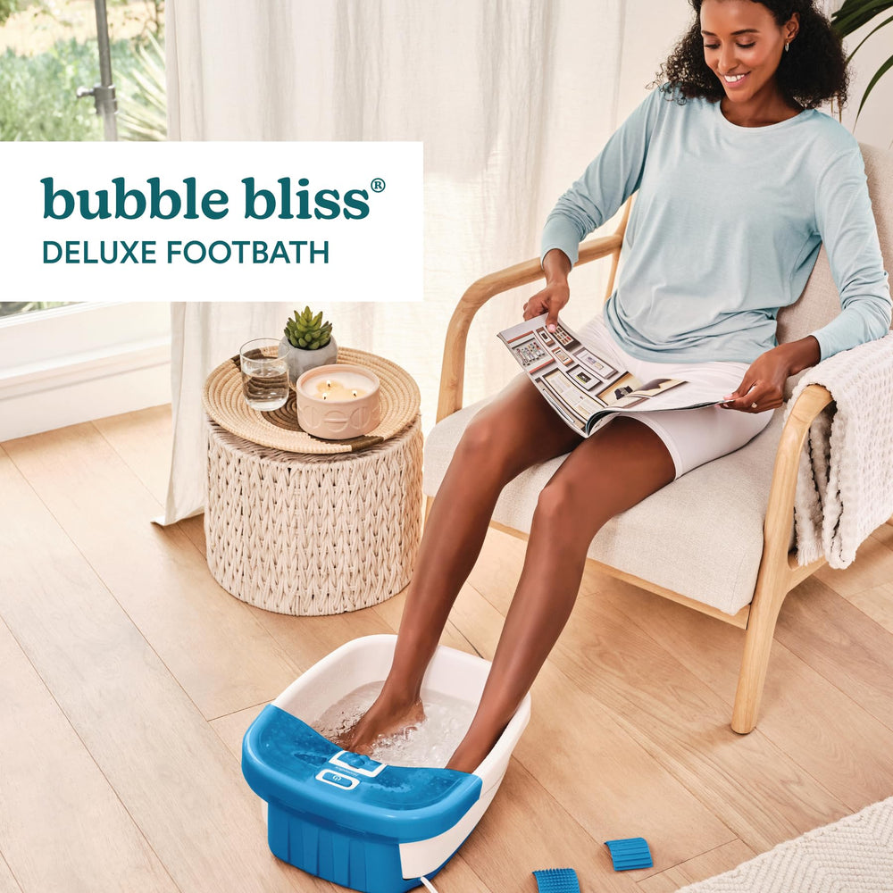 HoMedics Bubble Bliss Deluxe Foot Spa toe-touch controls for effortless operation