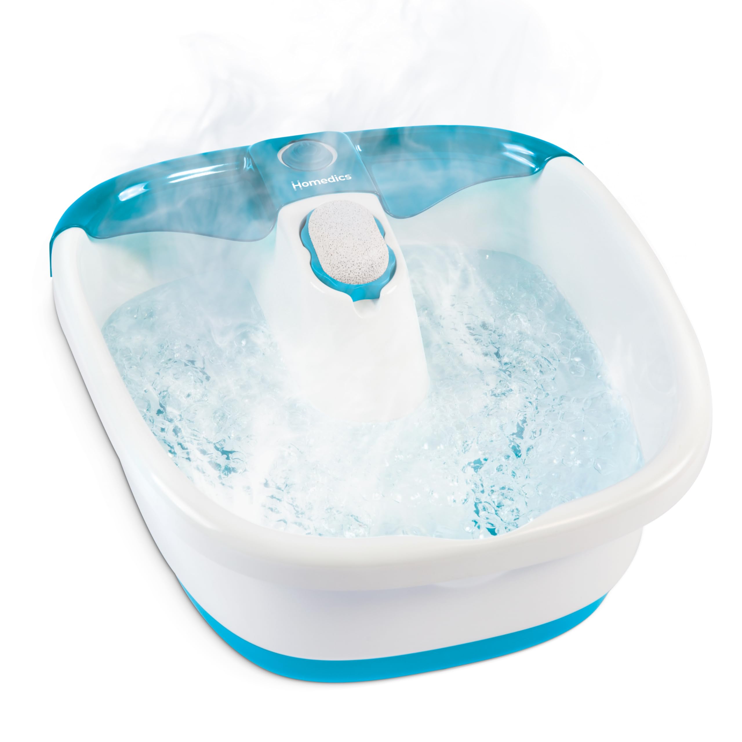 Homedics Bubble Mate Foot Spa with bubbles and jets revives tired feet after a long day.