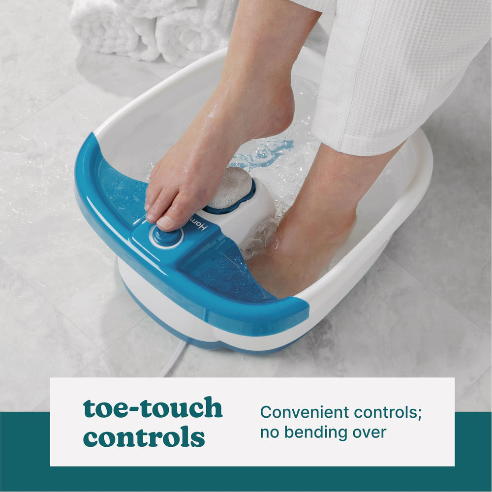 Homedics Bubble Mate Foot Spa heat feature adds comforting warmth to massage routine.