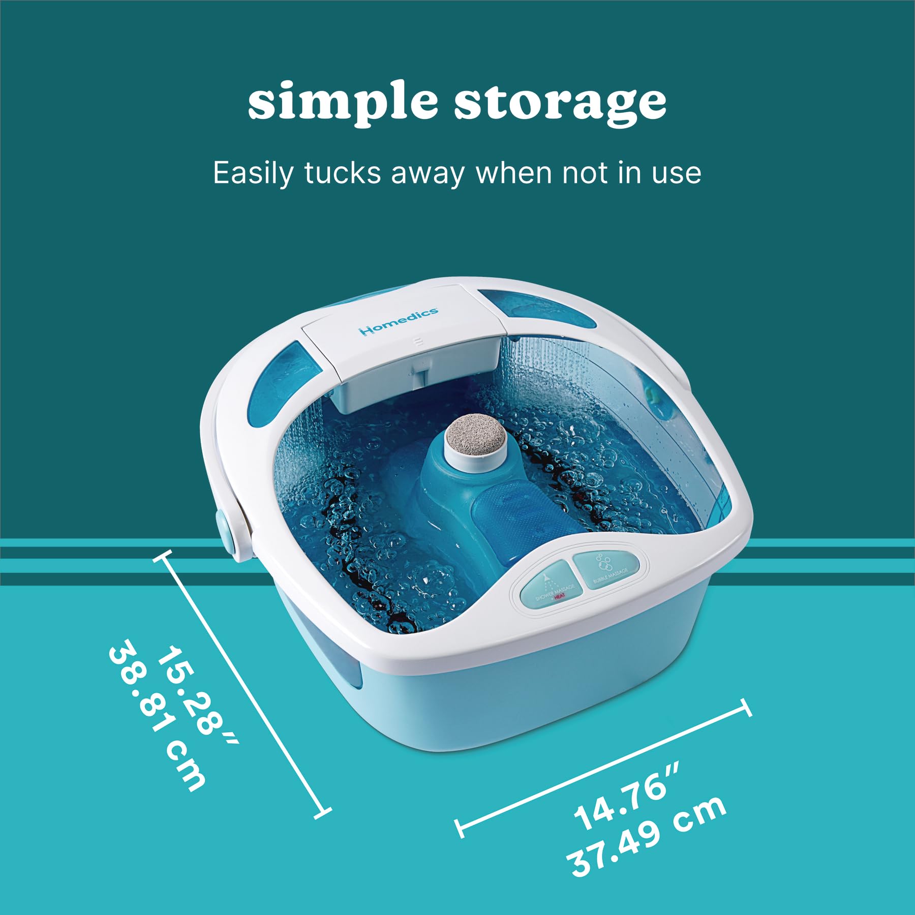 HoMedics Shower Bliss Acu-node comfort gel surface provides cushion and extra massage