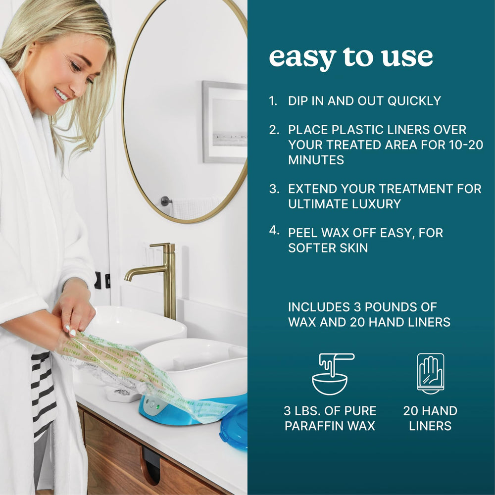 Homedics ParaSpa 3 pounds wax included for multiple at-home paraffin sessions.