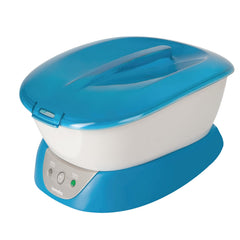 Homedics ParaSpa ready-light indicator signaling safe temperature for a hand wax session.