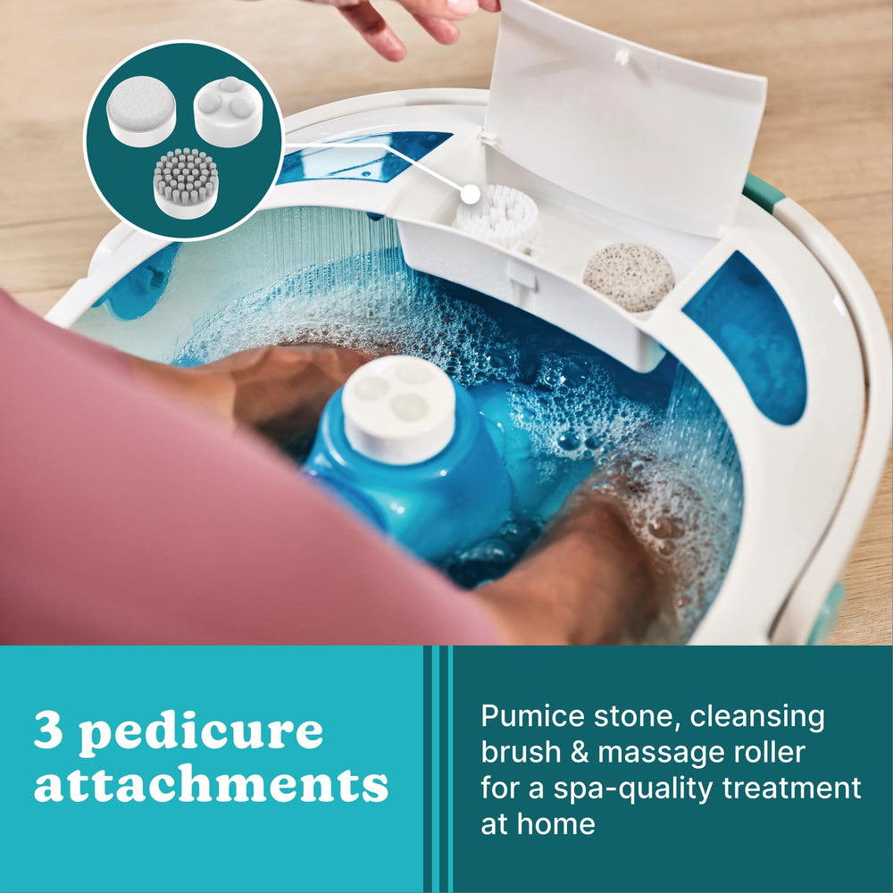 HoMedics Shower Bliss cleaning brush attachment helps prep for a clean soak